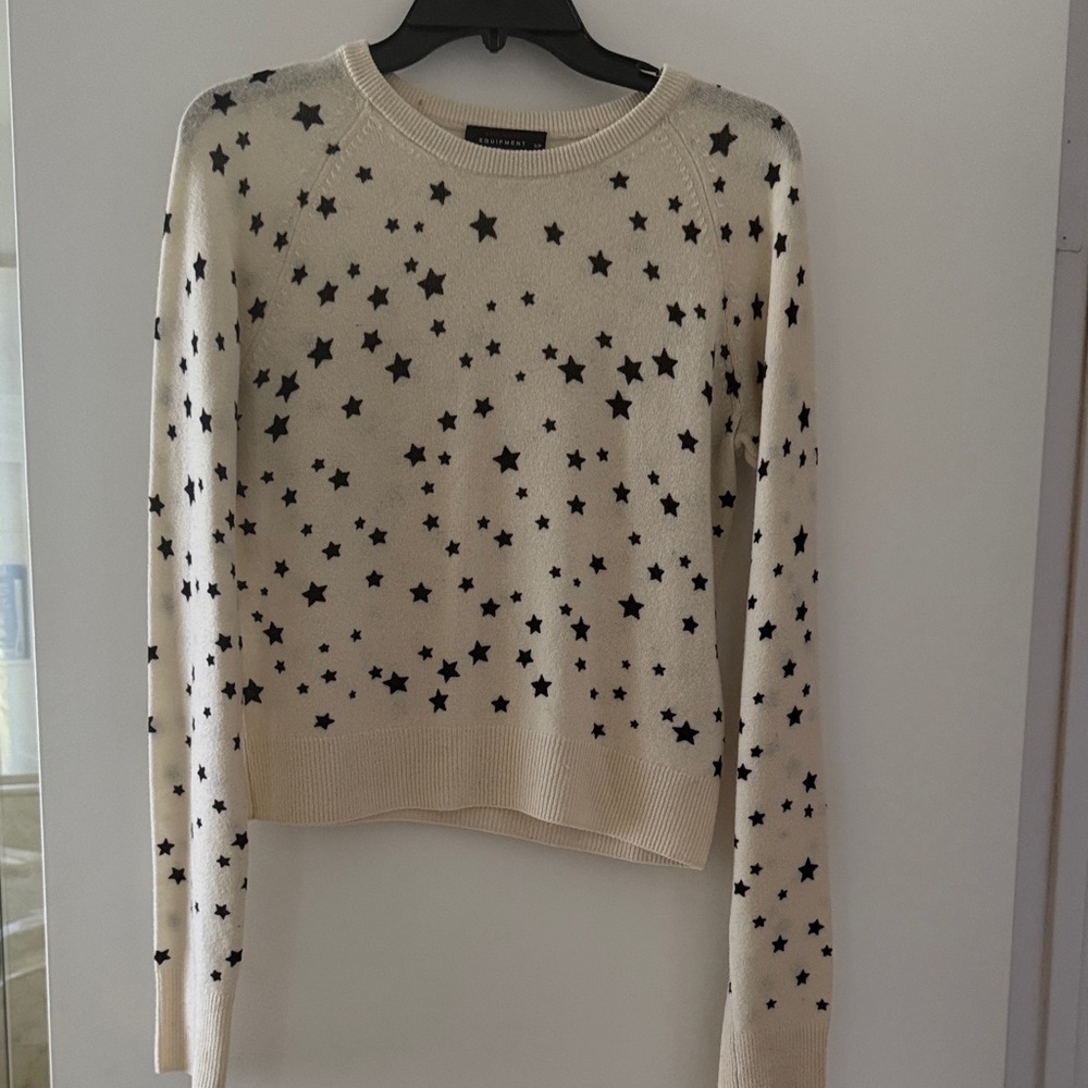 Equipment Cream and Black Star Sweater